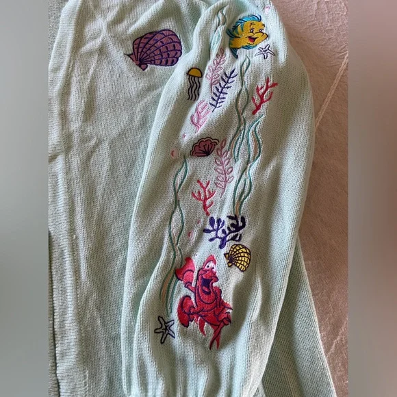 Hot Topic Mint Green Embroidered Cardigan with Multicolor Patches - Picture 4 of 5